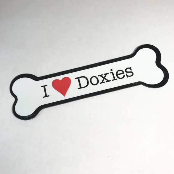 I Love Doxies Magnet Dachshund Dog Bone Car Magnets Refrigerator Doxie Lot of 2 - Picture 3 of 7